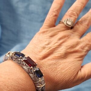 ✨ Stunning MX Signed Silver-Tone Bracelet ✨